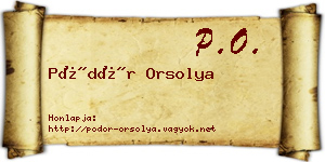 Pödör Orsolya névjegykártya